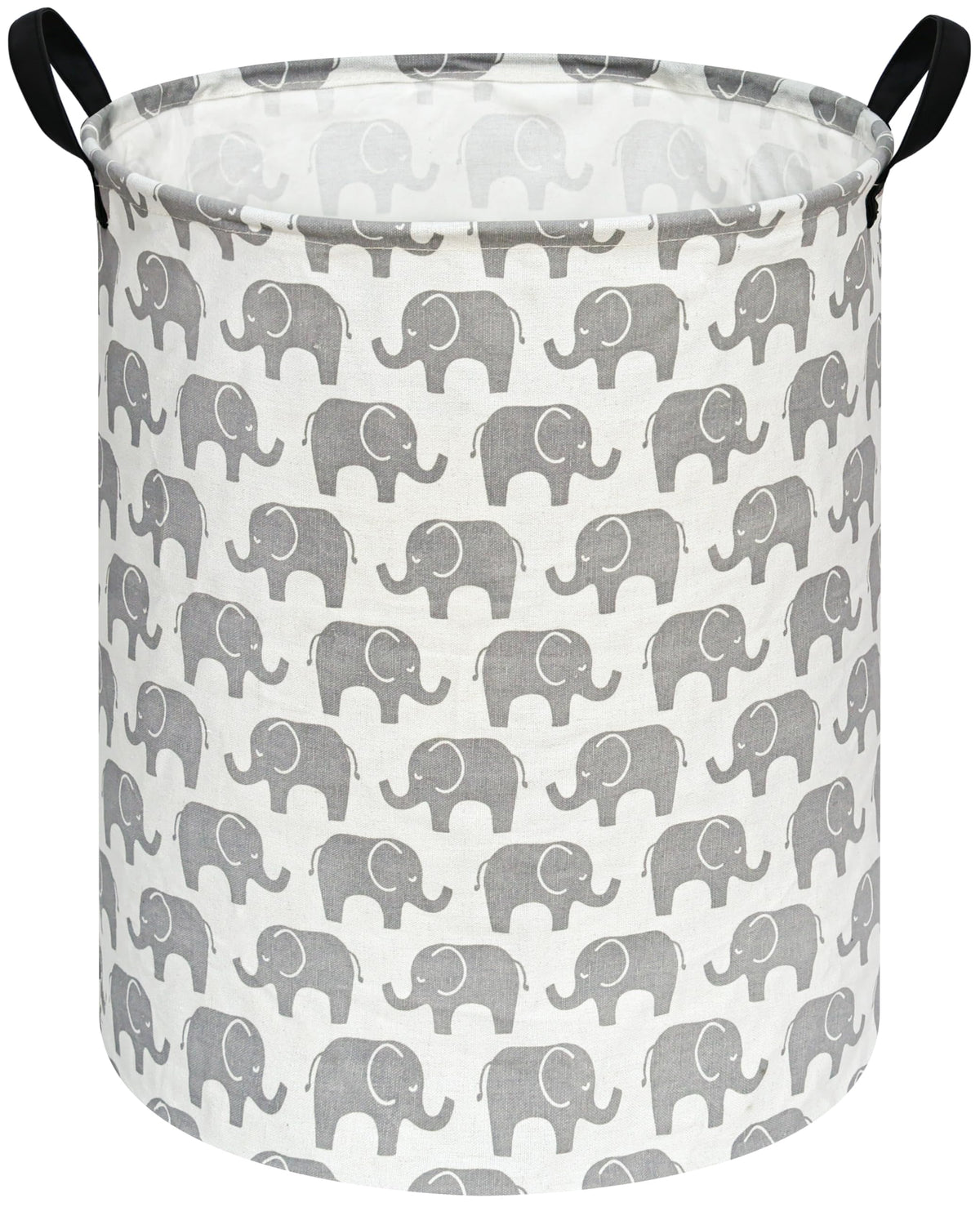 ACMUUNI elephant-round laundry basket front view for nursery storage and decor