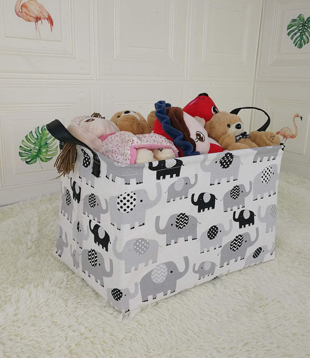 ACMUUNI folding storage bin shown flat, saving valuable space.