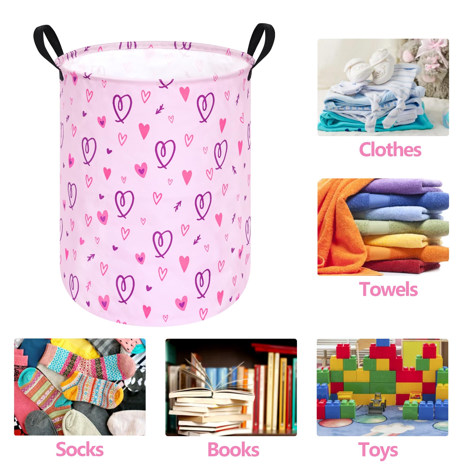 ACMUUNI pink laundry hamper interior lining protects contents
