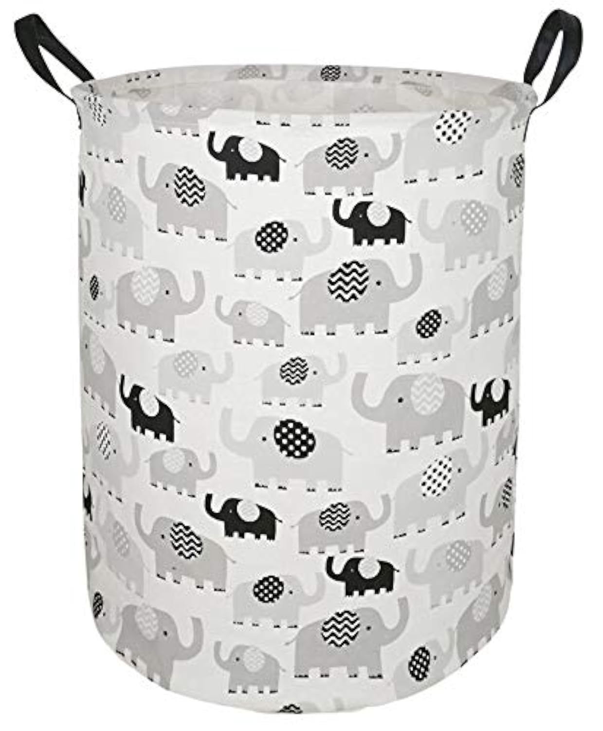 ACMUUNI laundry hamper round top view shows spacious storage for clothes and toys.