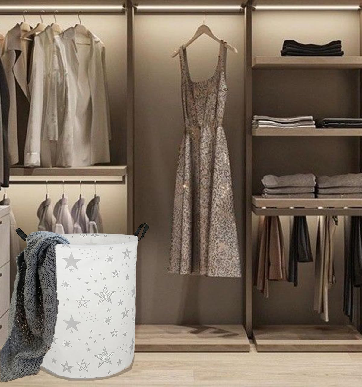 ACMUUNI laundry-hamper folded-storage demonstrates compact packing for travel.