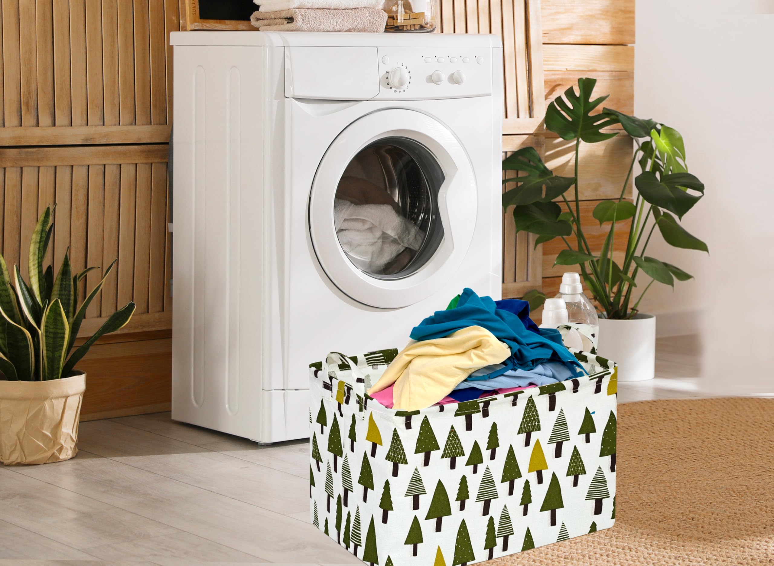 ACMUUNI multi-functional storage basket keeps clothes, books, and magazines organized.
