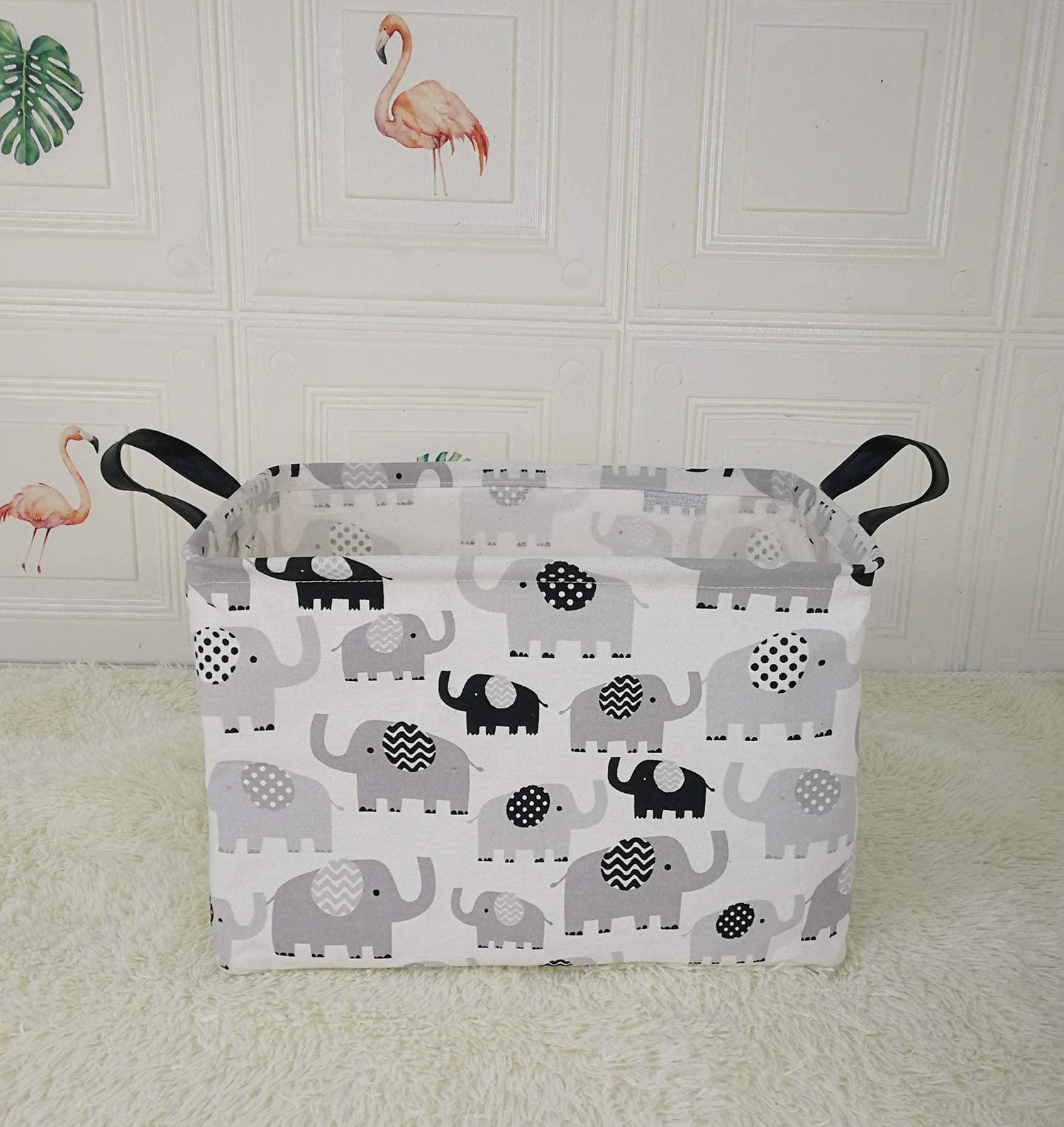 ACMUUNI nursery storage basket for toy organization in a kid's room.