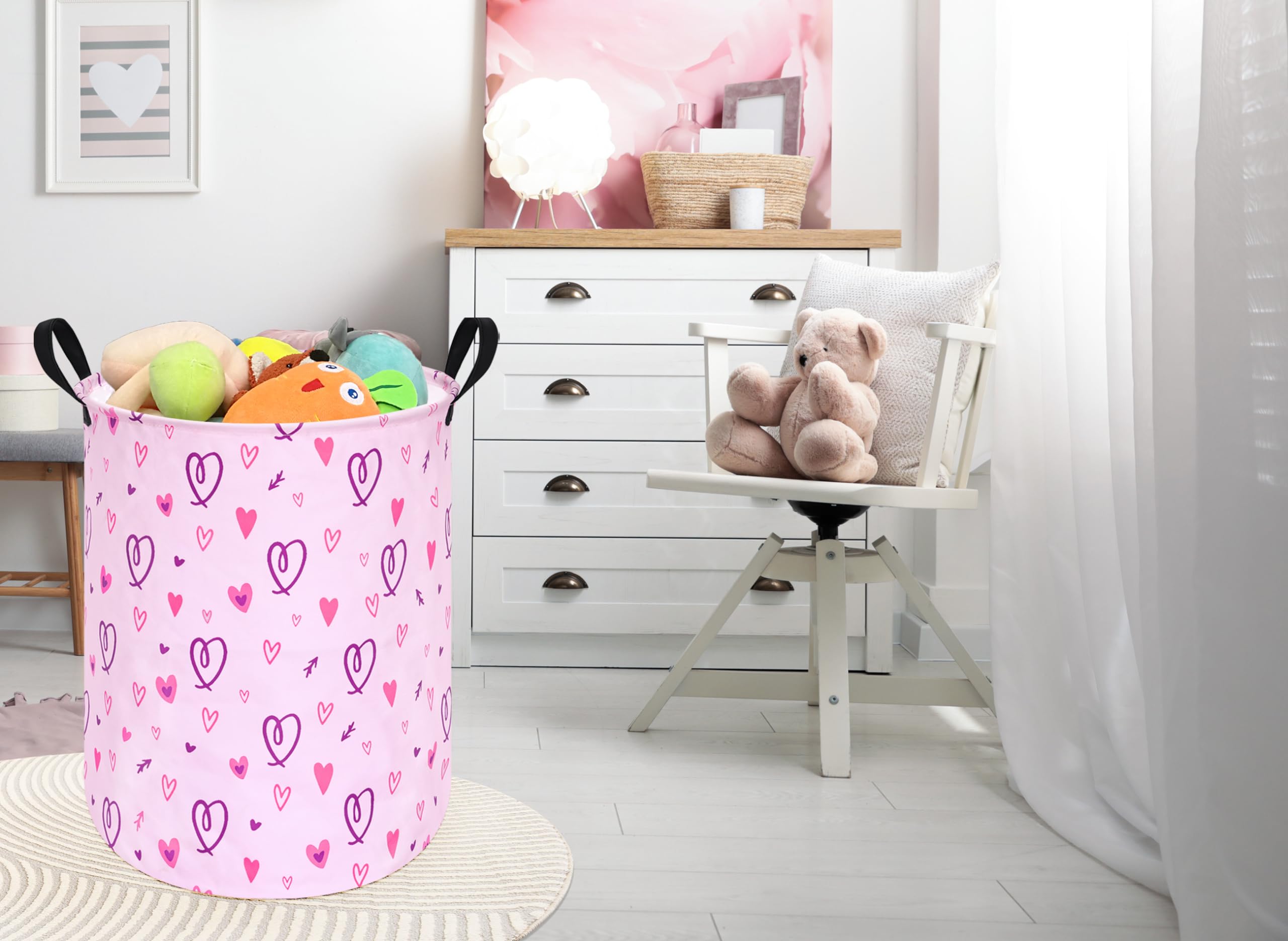 ACMUUNI pink dorm room laundry hamper for daily organization