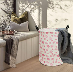 ACMUUNI pink flower laundry hamper collapsible design saves space