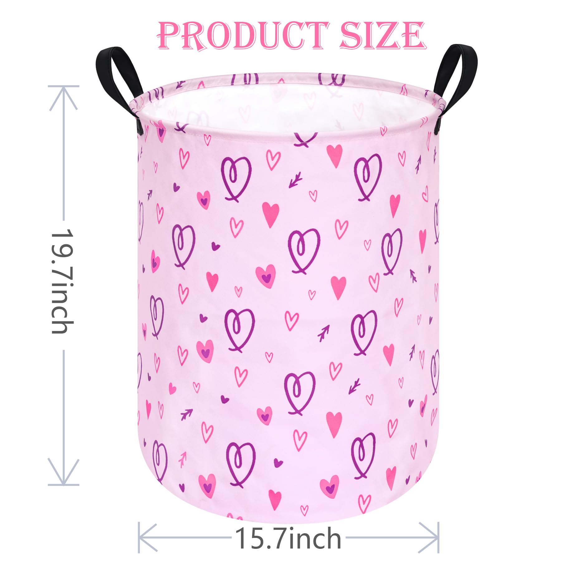 ACMUUNI pink hamper collapsed for space-saving storage