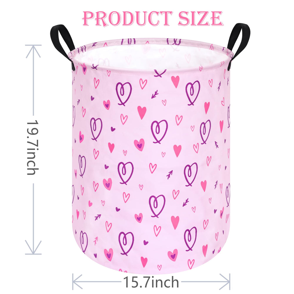 ACMUUNI pink hamper collapsed for space-saving storage