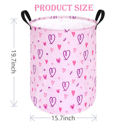 ACMUUNI pink hamper collapsed for space-saving storage