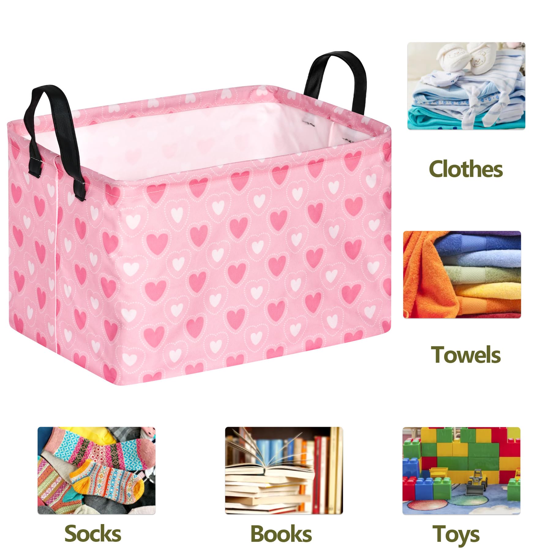 ACMUUNI rectangle basket measures 14.9x10.2x9.8 inches for compact toy organization.