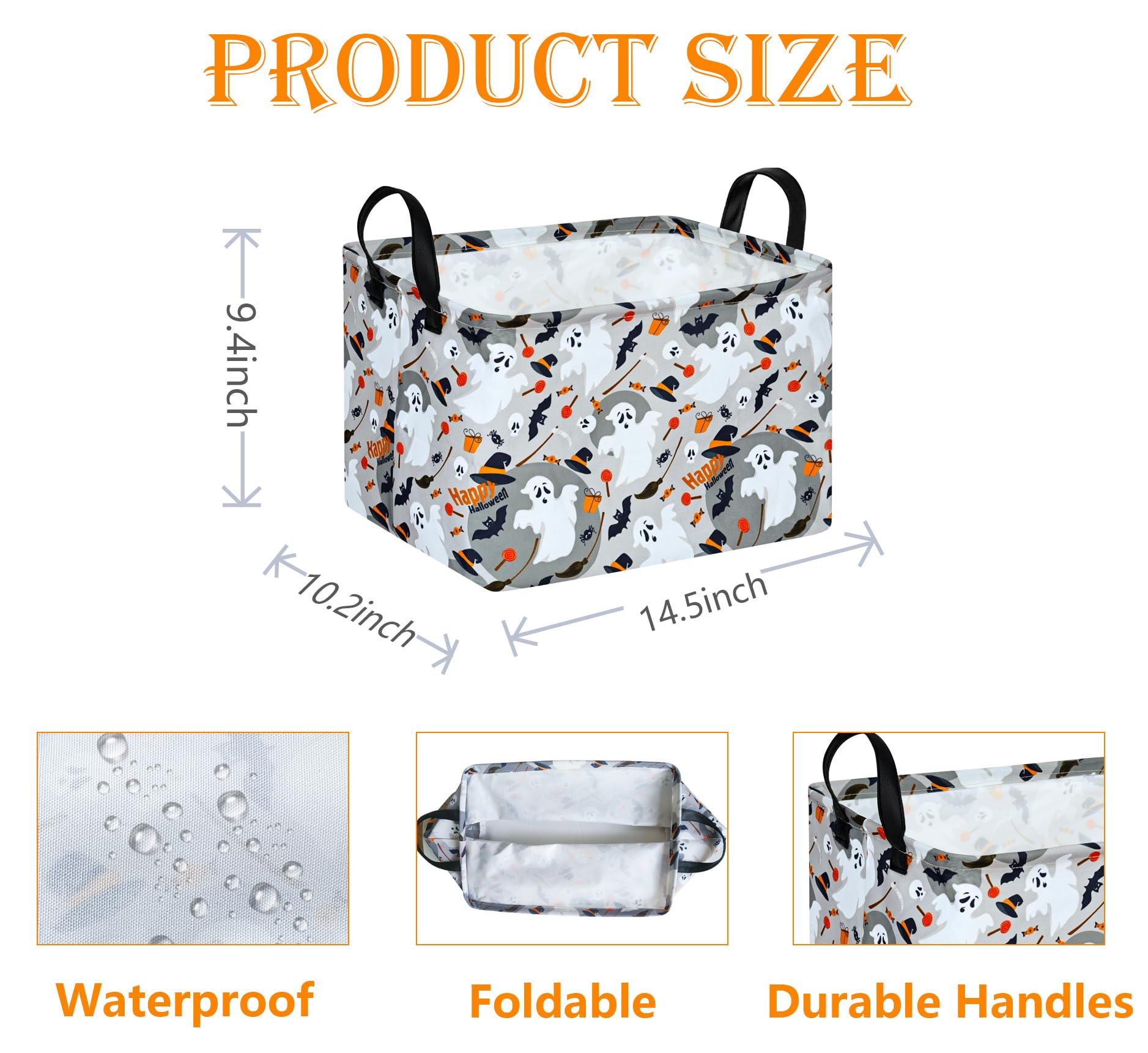 ACMUUNI rectangle gift shelf basket collapsible design saves space when not in use