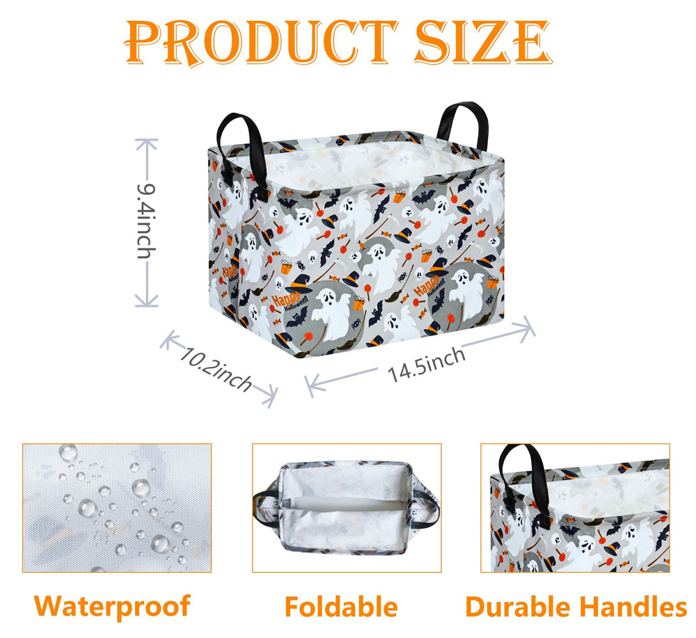 ACMUUNI rectangle gift shelf basket collapsible design saves space when not in use