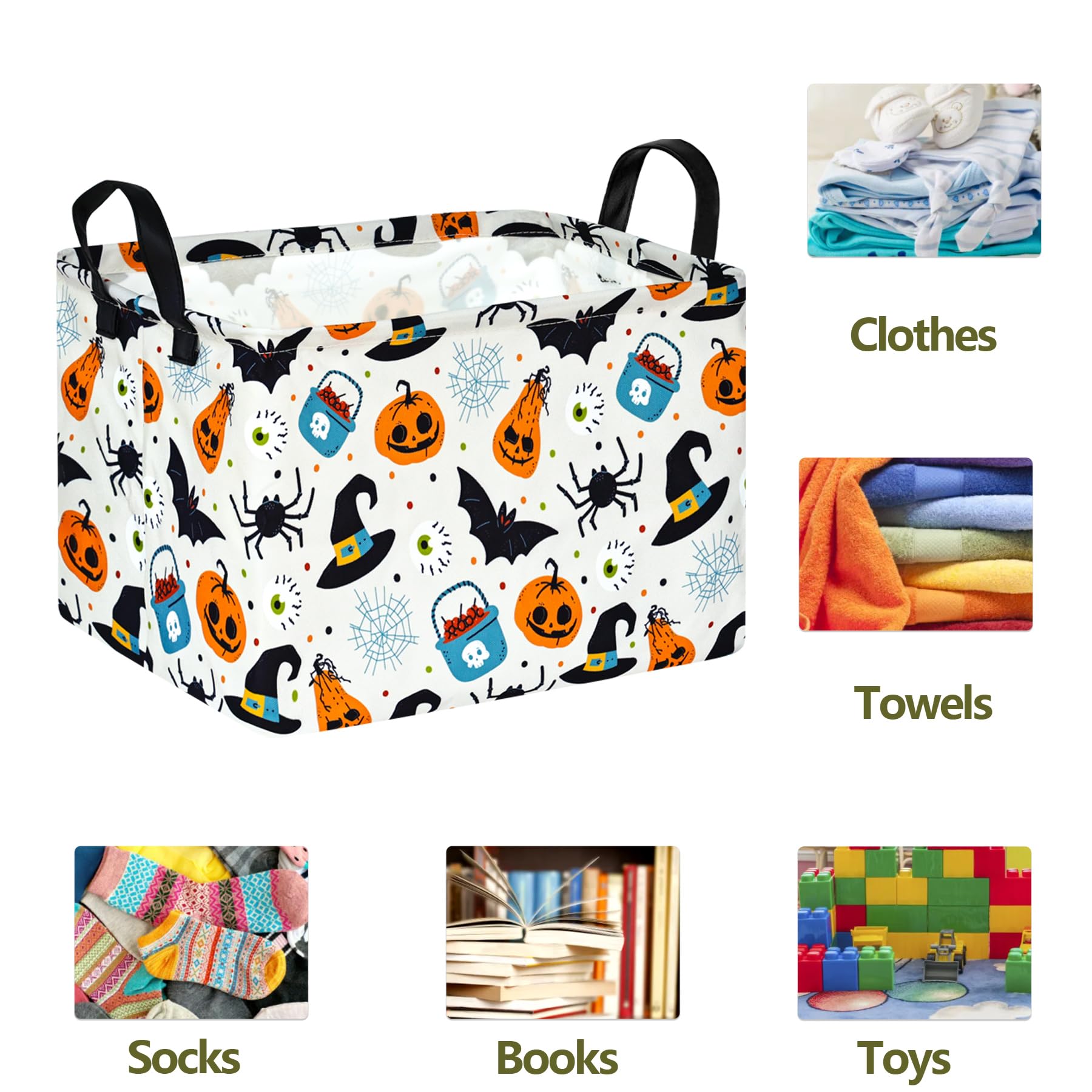 ACMUUNI rectangle gift shelf basket front view demonstrates organized toy and book storage.