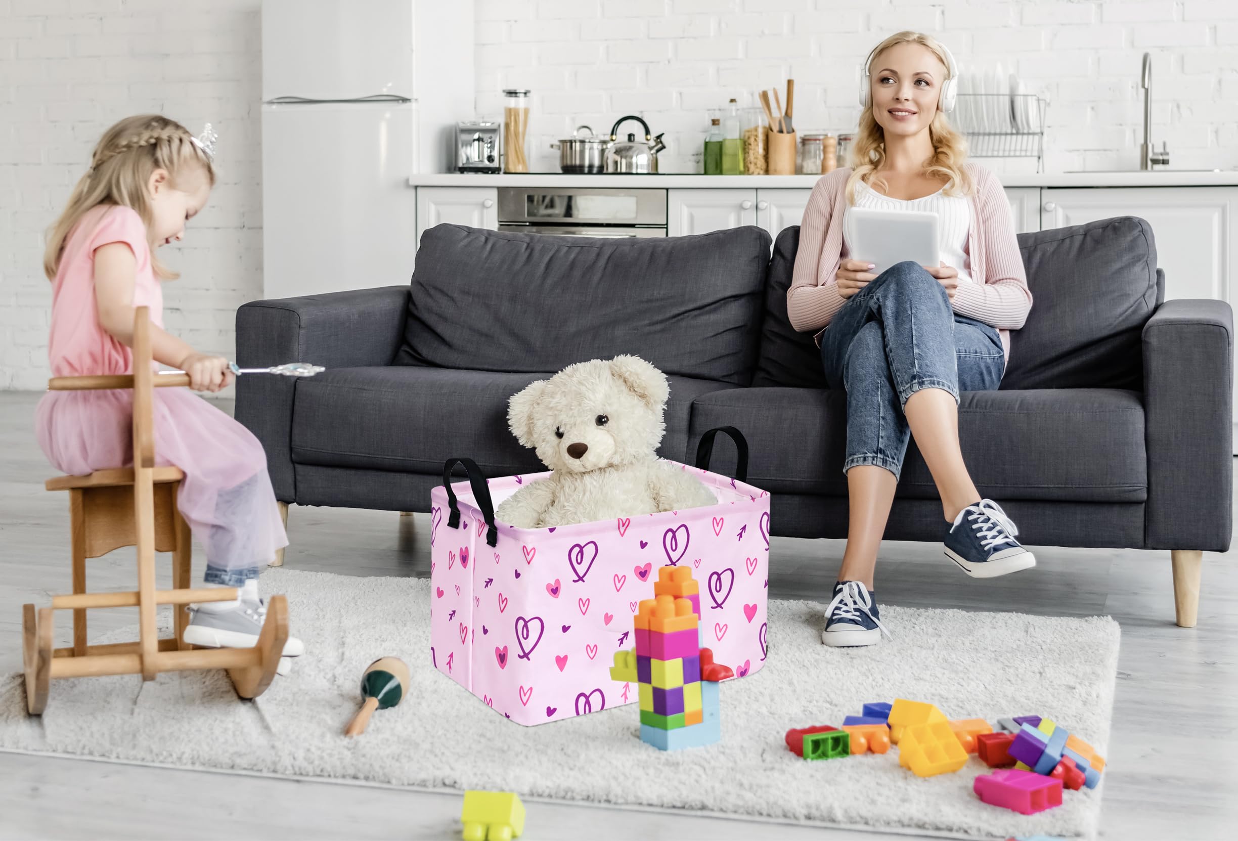 ACMUUNI rectangle gift shelf basket handle-design enables easy transport