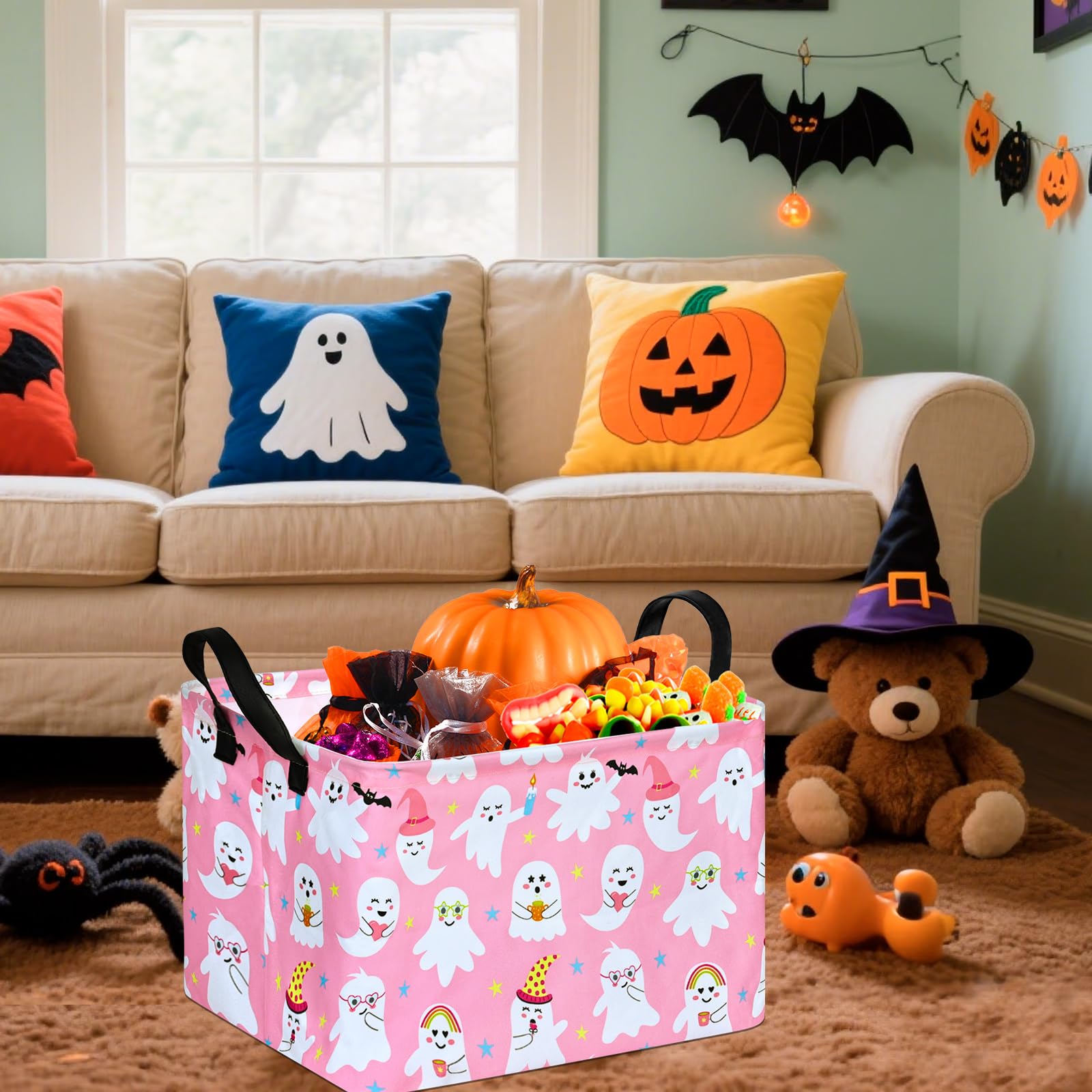 ACMUUNI rectangle gift shelf basket ideal for nursery storage of toys.