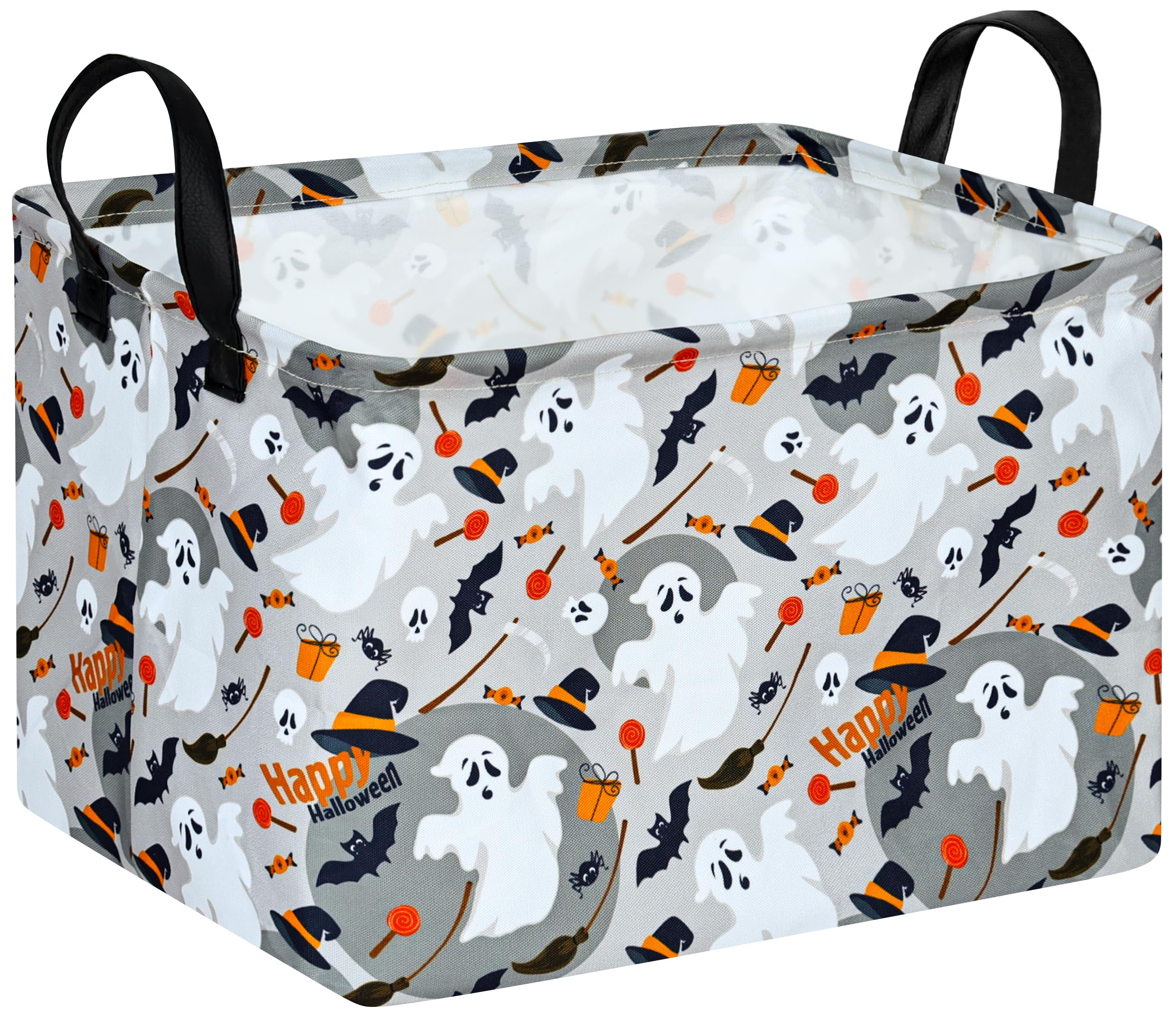 ACMUUNI rectangle gift shelf basket with pumpkin pattern for seasonal storage and decor