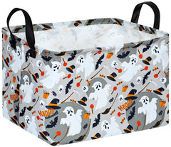 ACMUUNI rectangle gift shelf basket with pumpkin pattern for seasonal storage and decor