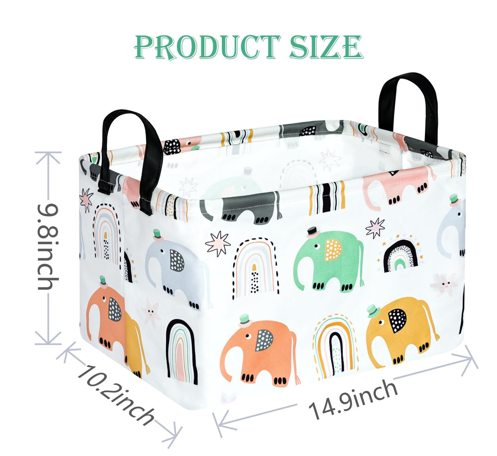 ACMUUNI rectangle gift shelf basket side view emphasizes foldable, space-saving design.