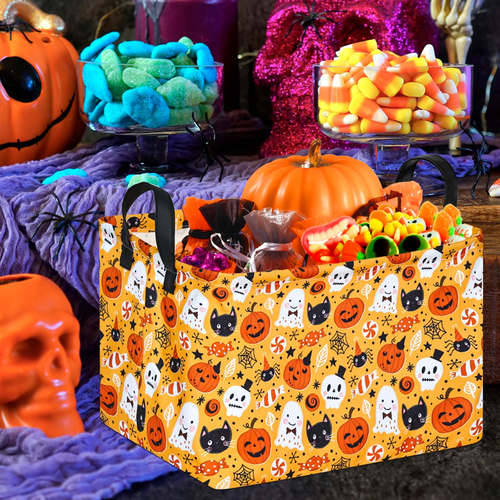 ACMUUNI rectangle gift shelf basket collapsible design saves space when not in use.