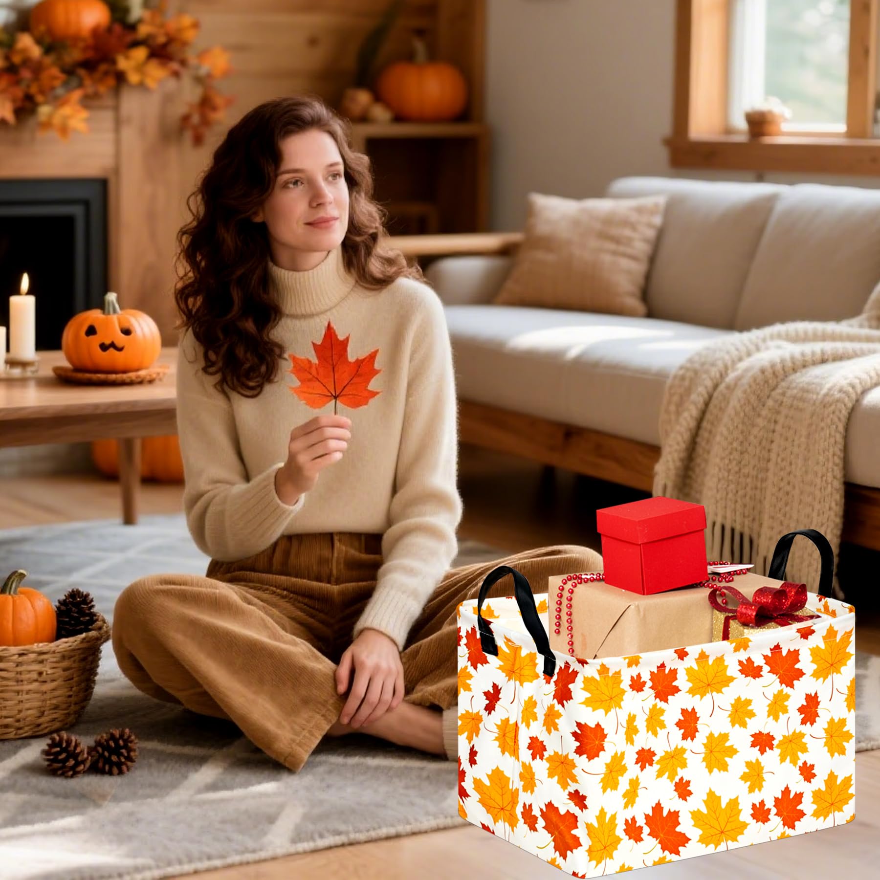 ACMUUNI rectangle storage basket stores clothes or magazines to reduce clutter.