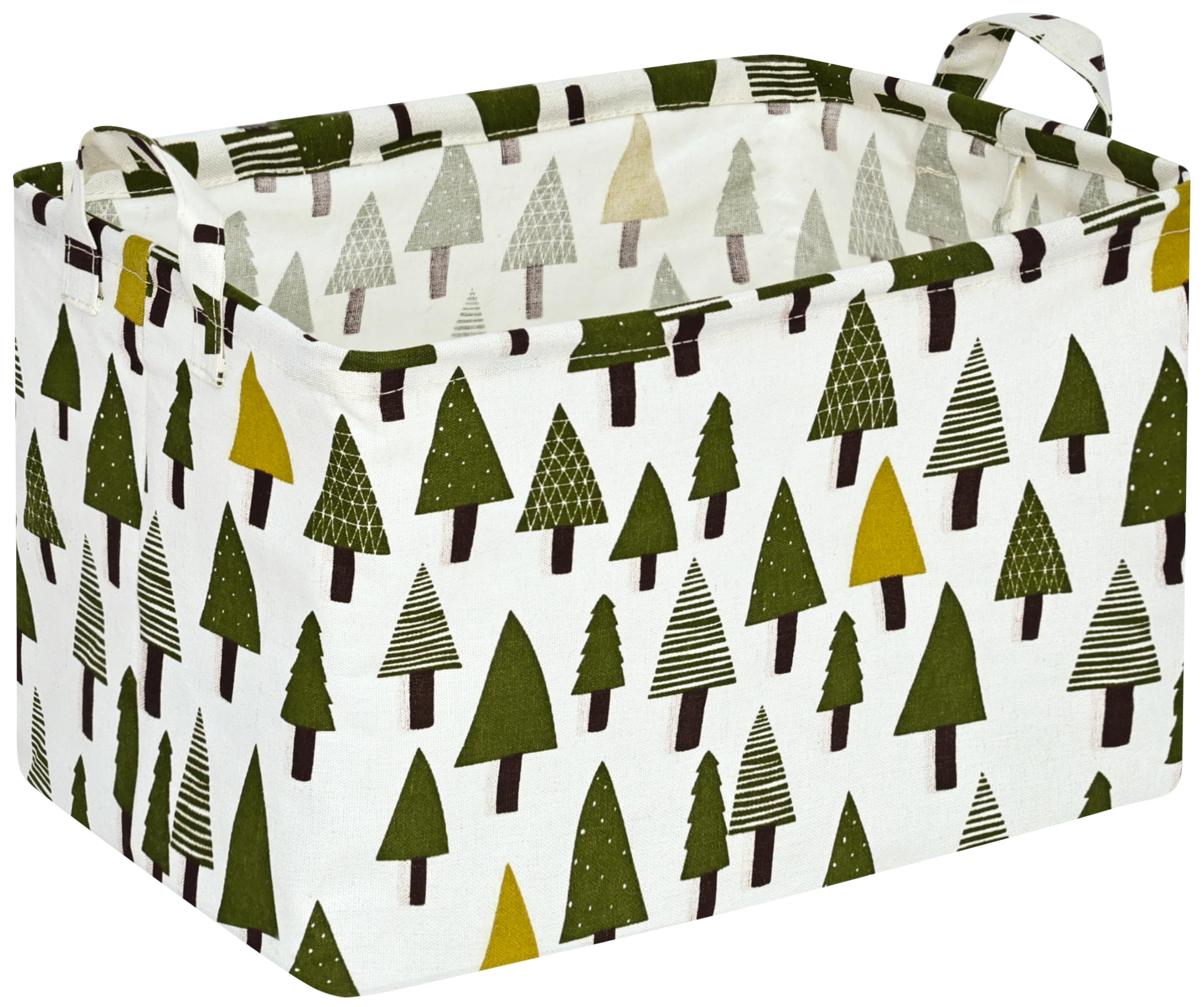 ACMUUNI rectangle storage basket with elephants and rainbows for playful toy organization.