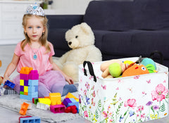 ACMUUNI rectangle storage basket folded flat demonstrates space-saving portability