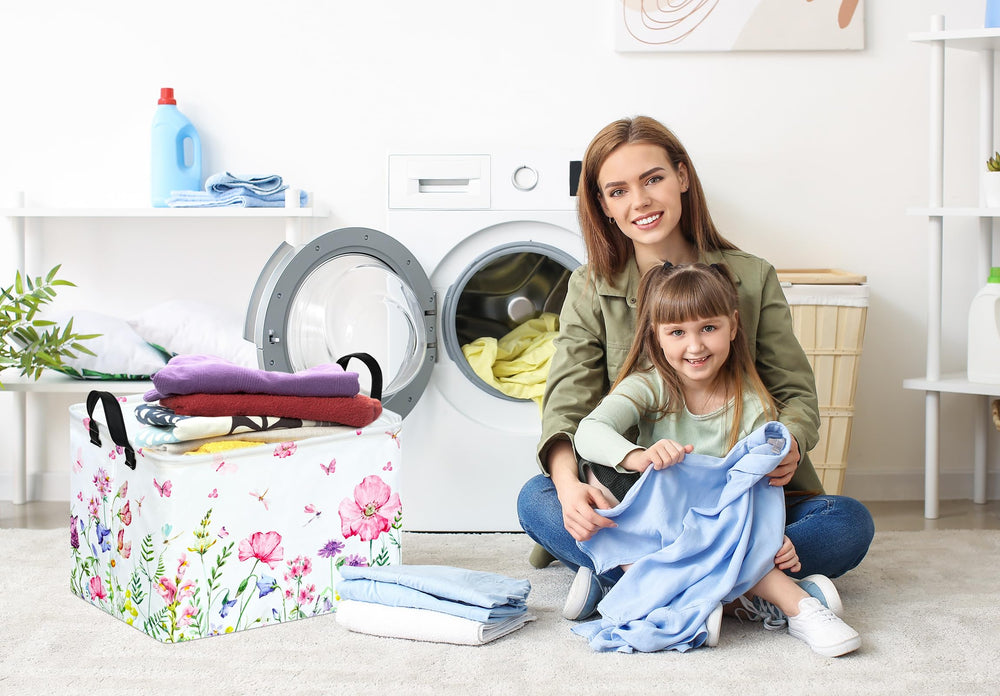 ACMUUNI rectangle storage basket handles aid easy transport between rooms