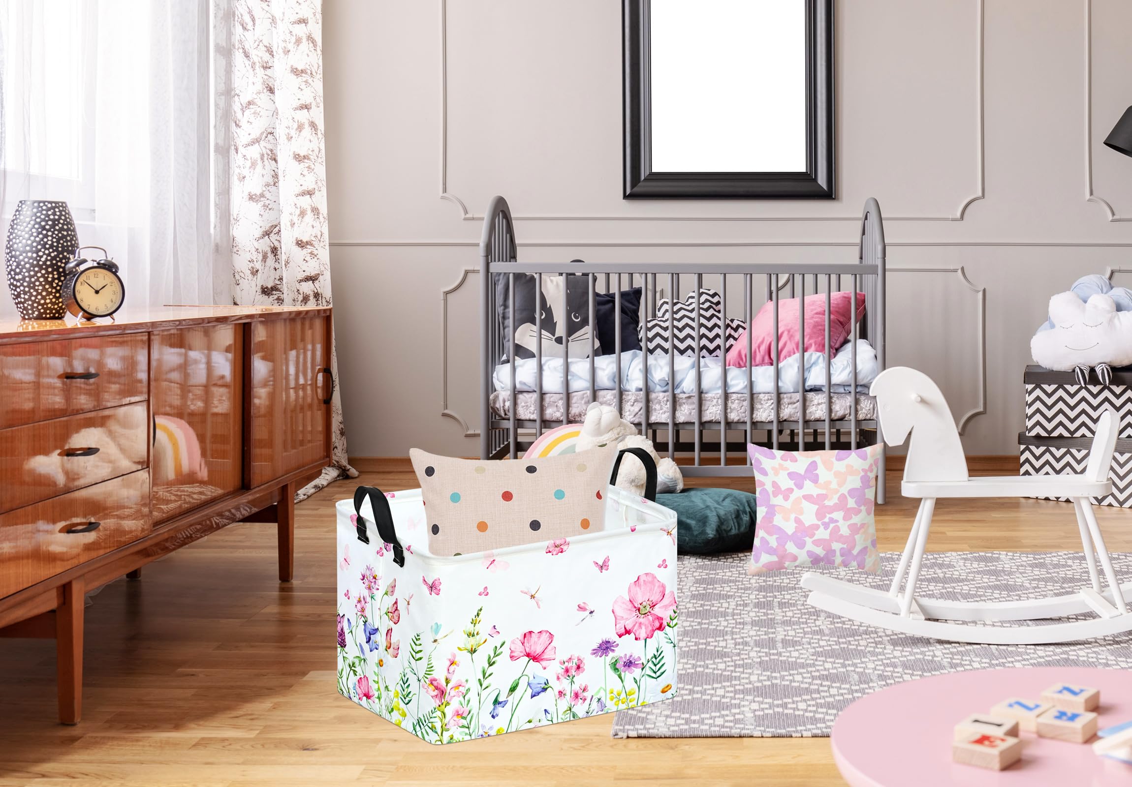 ACMUUNI rectangle storage basket toy storage room setup highlights organized playroom