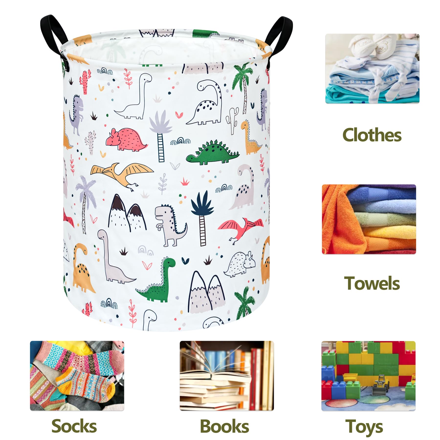ACMUUNI round laundry hamper with handles for easy carrying