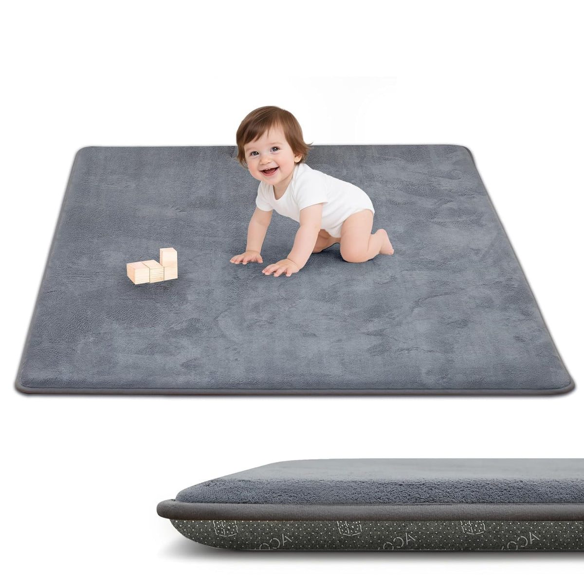 ACOMOPACK memory foam padding provides cushioned tummy time play