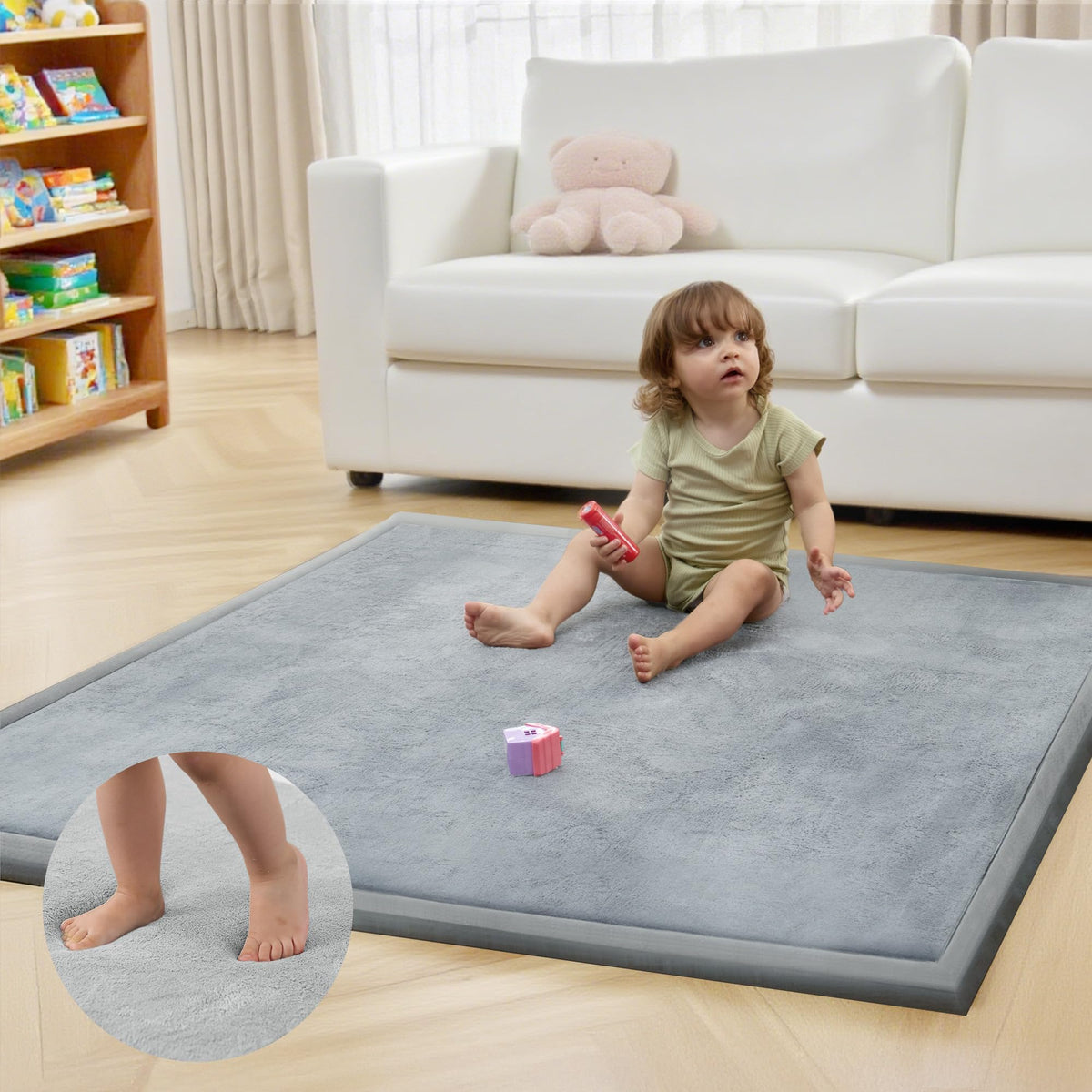 ACOMOPACK baby play mat memory foam for comfortable tummy time and floor protection.