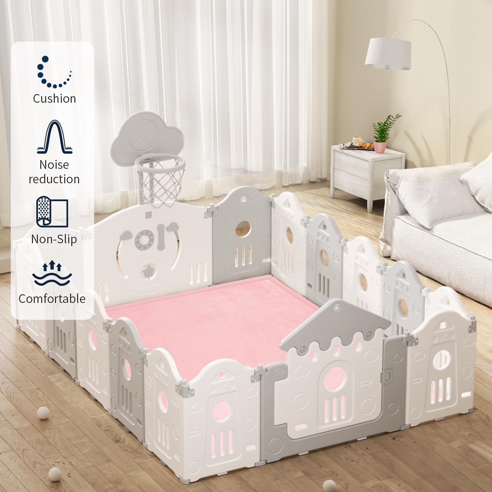 ACOMOPACK Baby Play Mat non-slip bottom prevents movement during playtime