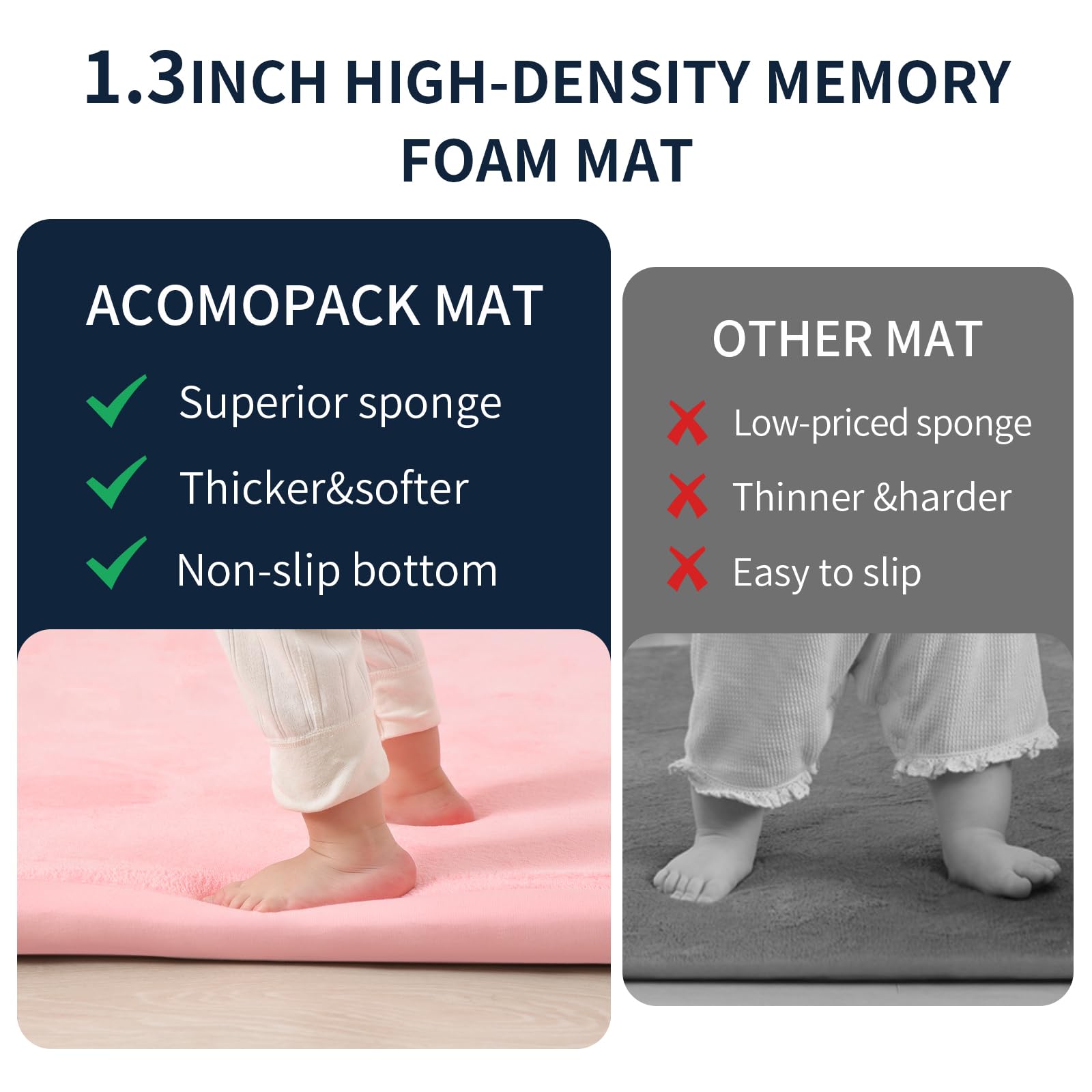 ACOMOPACK Baby Play Mat pink color adds soft, inviting nursery decor