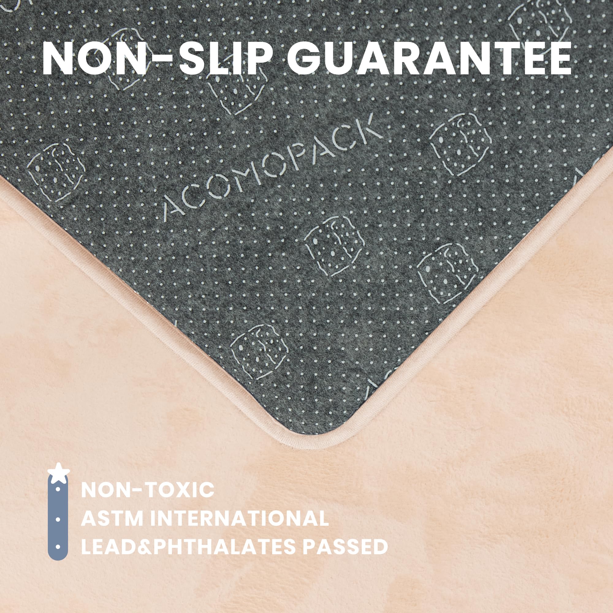 ACOMOPACK non-slip bottom keeps the mat in place during play.
