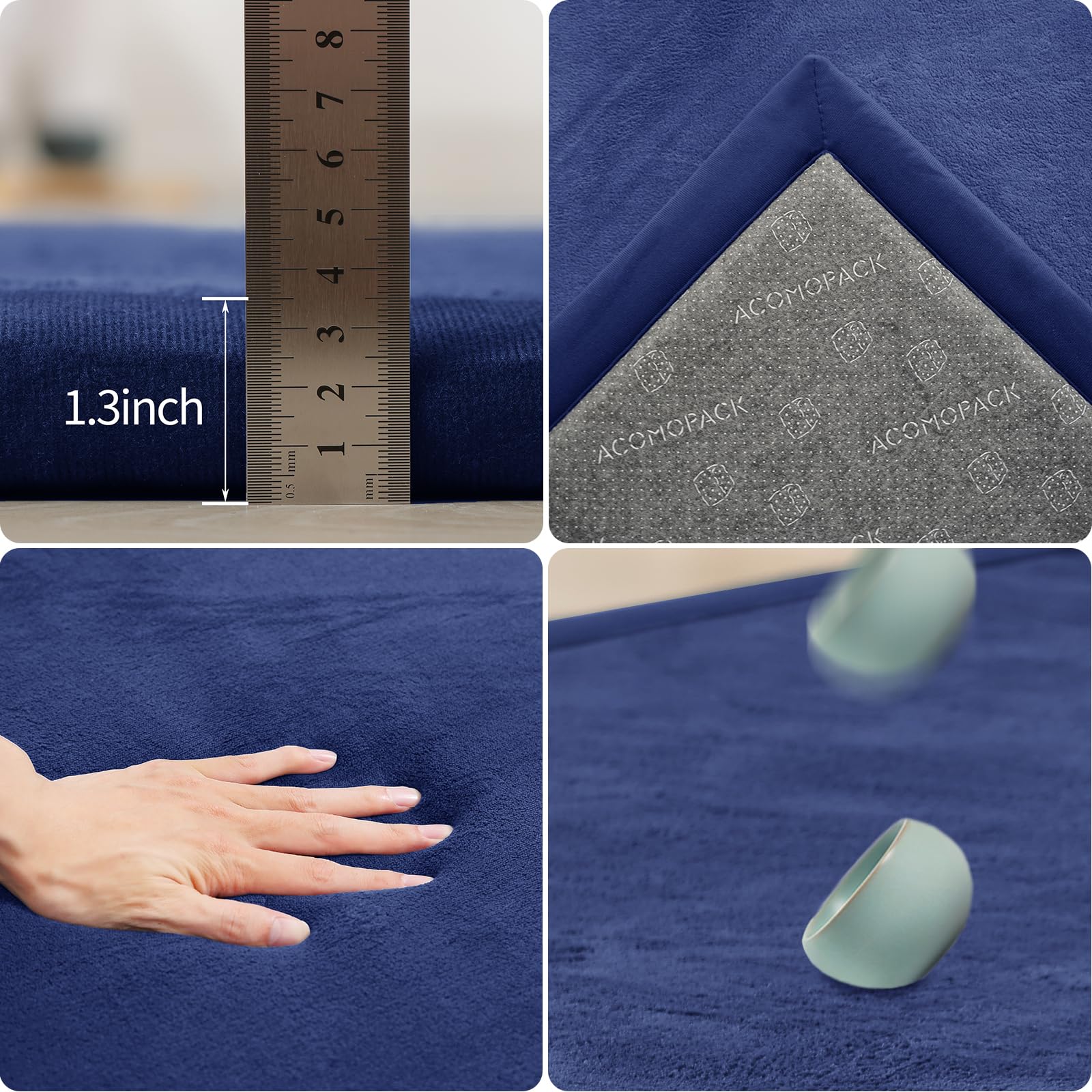 ACOMOPACK 39 by 59 inch mat with non-slip bottom keeps it stable