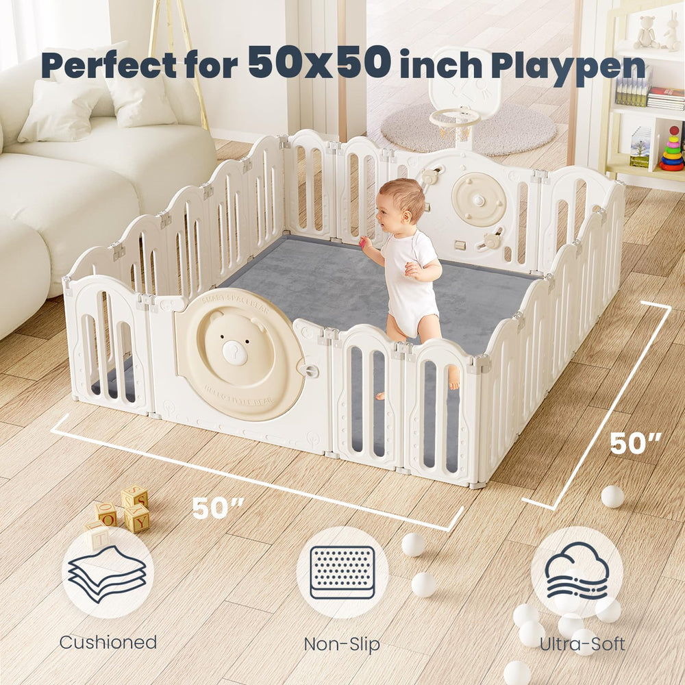 ACOMOPACK 50x50 playpen fit showing secure play area