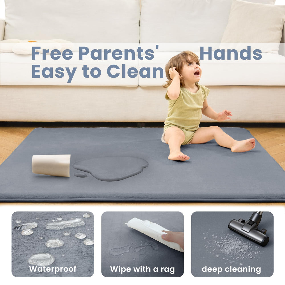 ACOMOPACK versatile use image showing tummy time, yoga, and cozy play area.