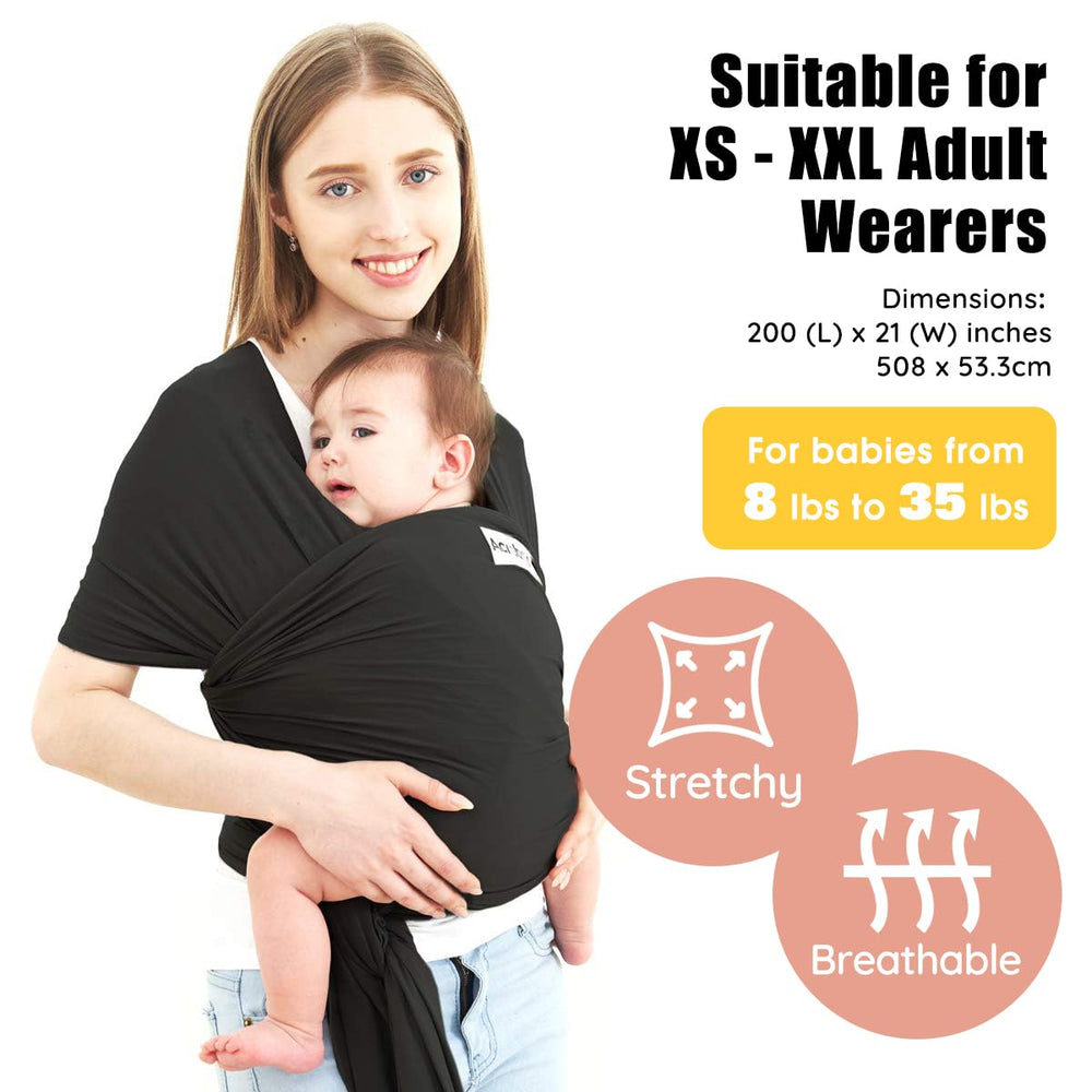 ACRABROS wrap worn cross-body highlighting ergonomic comfort for parent
