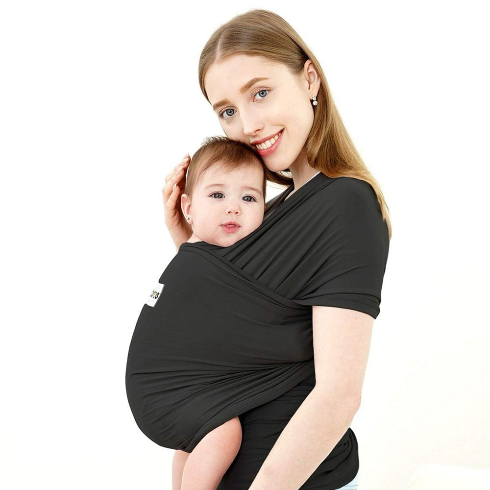 ACRABROS baby wrap carrier front view showing hands-free bonding