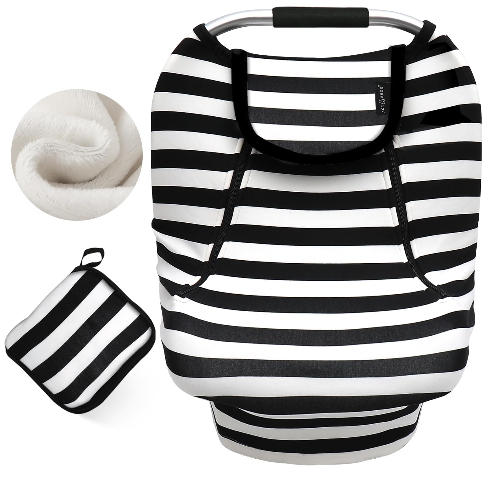 ACRABROS car seat cover shows stretchy fabric for universal fit and quick protection.