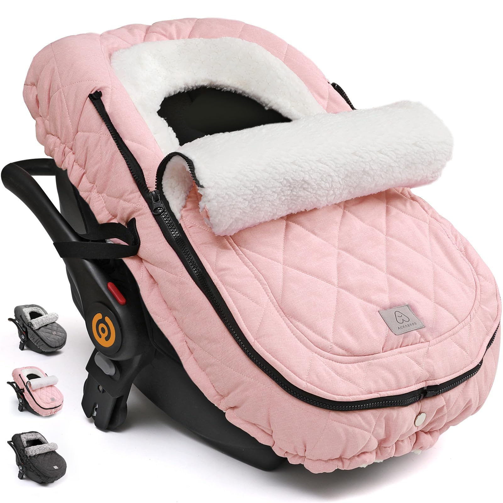 ACRABROS winter cold-proof car seat cover keeps baby warm on outings