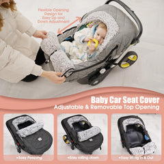 ACRABROS car-seat-cover-zipper-window allows safe peep checks in chilly days