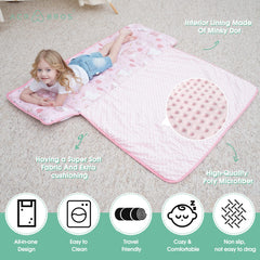 ACRABROS nap mat blanket close-up shows soft plush material.