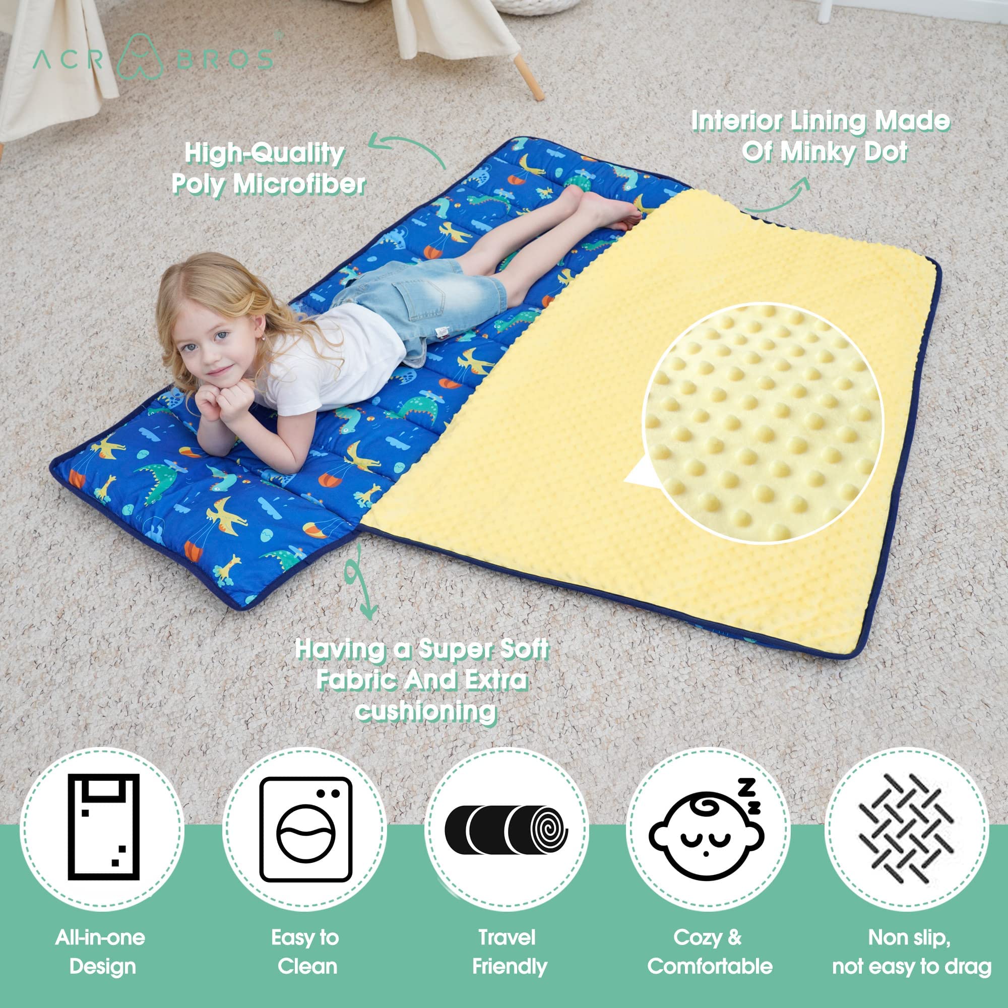 ACRABROS minky dot lining adds plush comfort