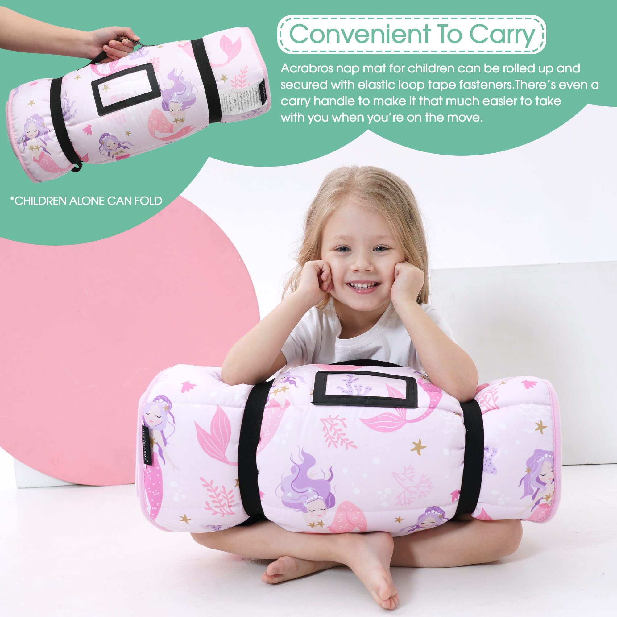 ACRABROS nap mat name-card-pocket helps identify mats in daycare