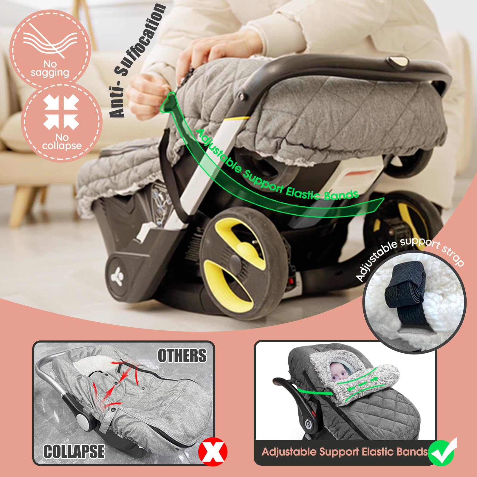 ACRABROS stylish gift-ready infant car seat cover ideal for new parents.