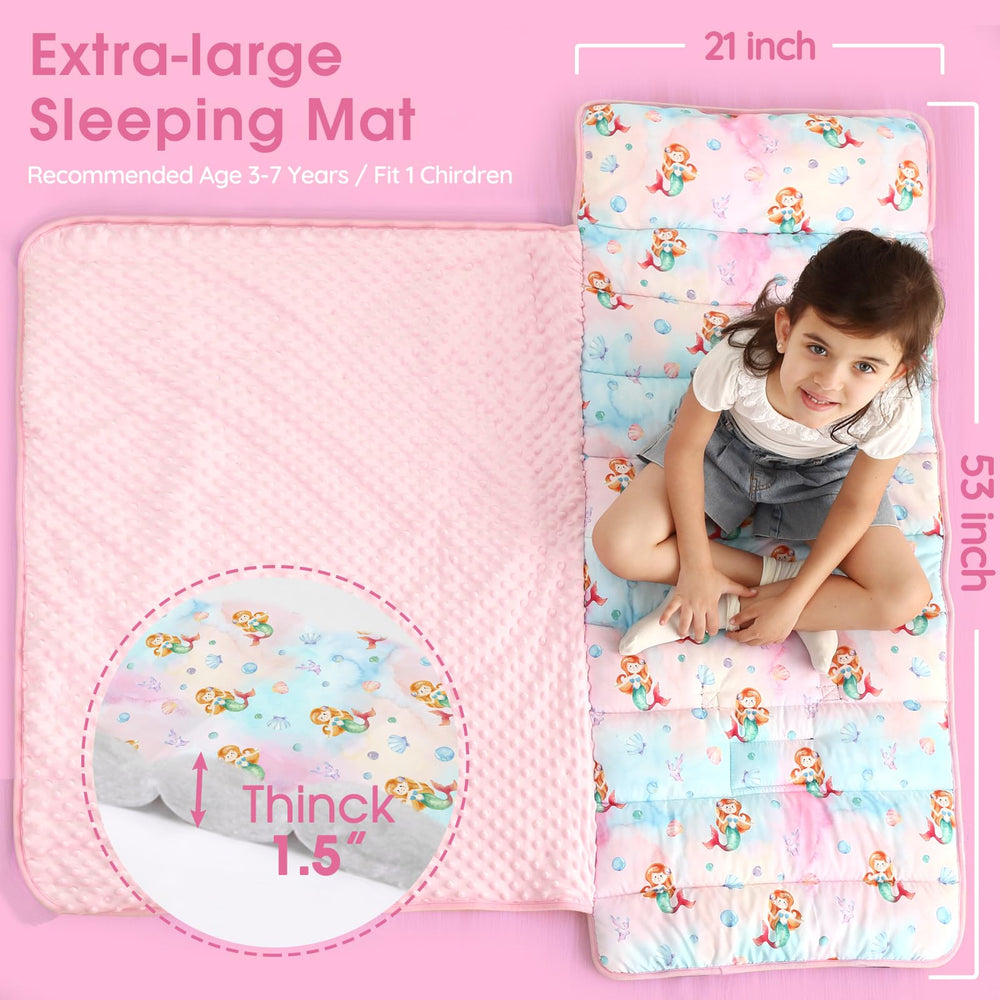 ACRABROS nap mat with minky dot lining adds plush feel