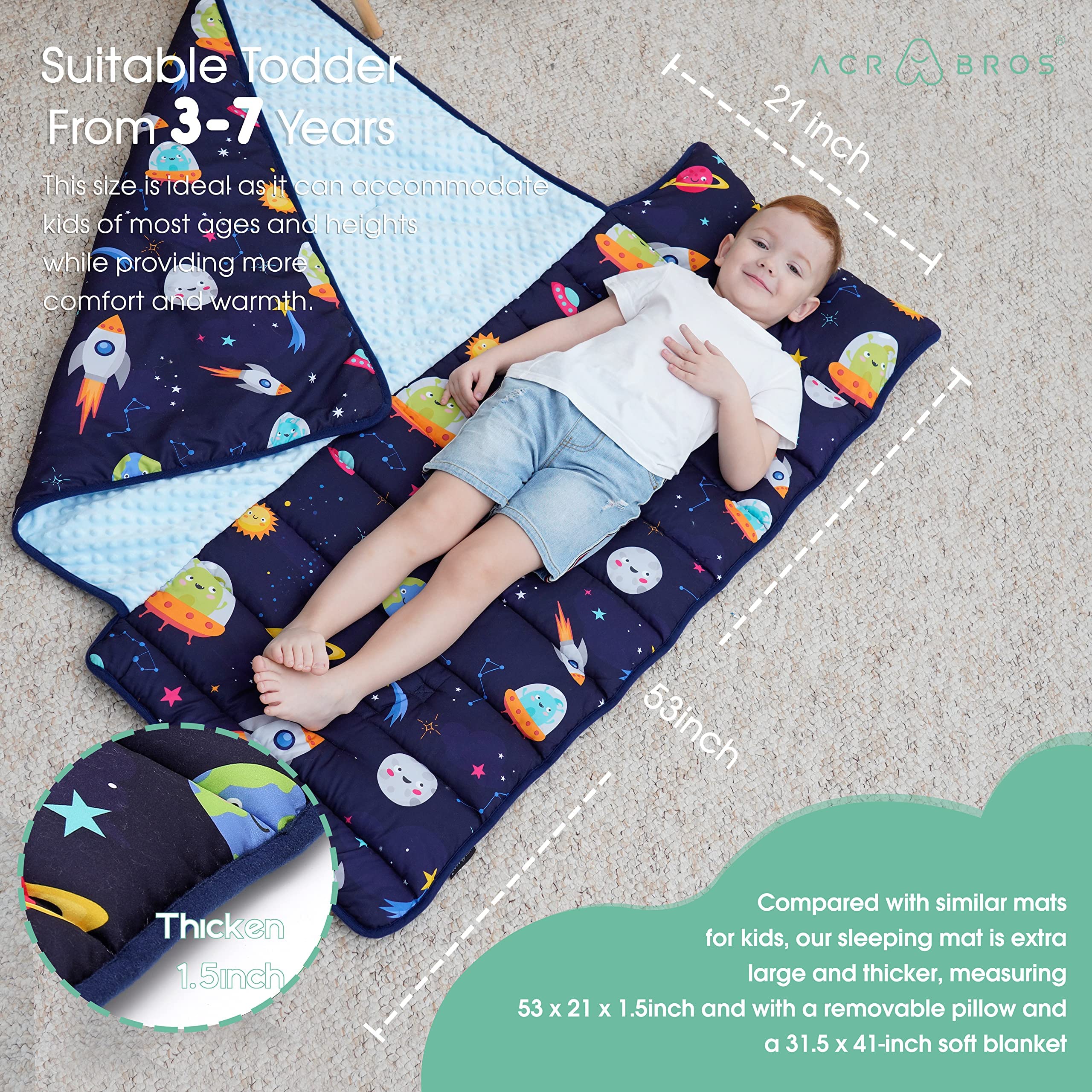 ACRABROS nap mat suitable for home, travel, camping, and picnics
