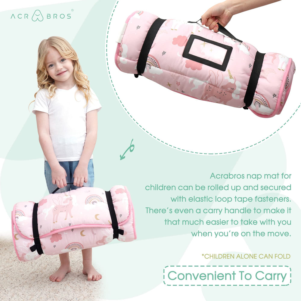 ACRABROS nap mat setup for travel and camping adventures.
