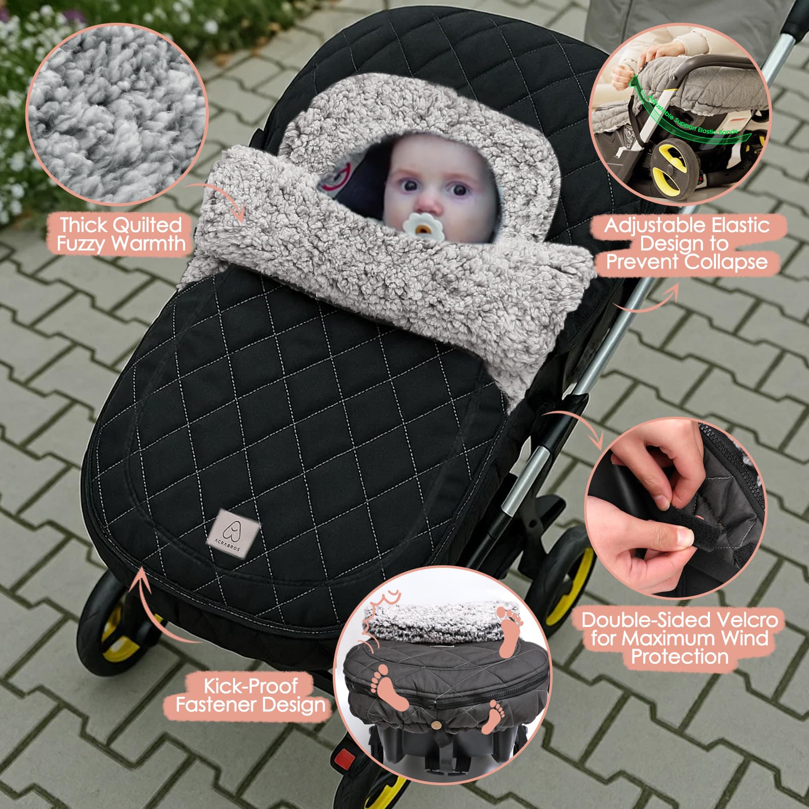 ACRABROS unisex-design-car-seat-cover stylish and practical for any parent