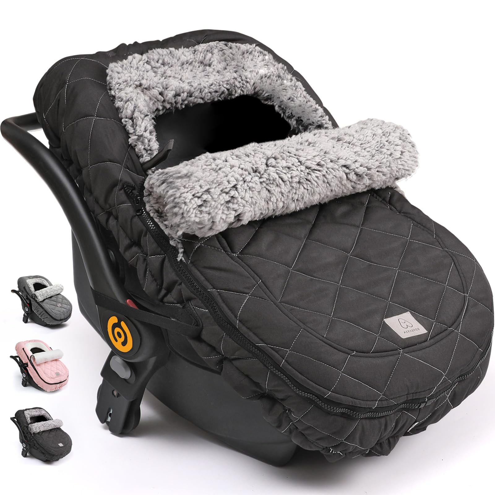 ACRABROS winter-infant-seat-cover keeps baby warm on cold rides